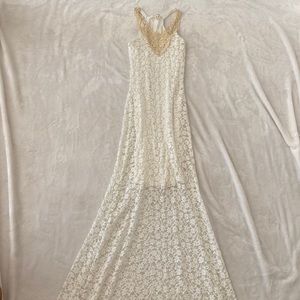 White lace maxi dress